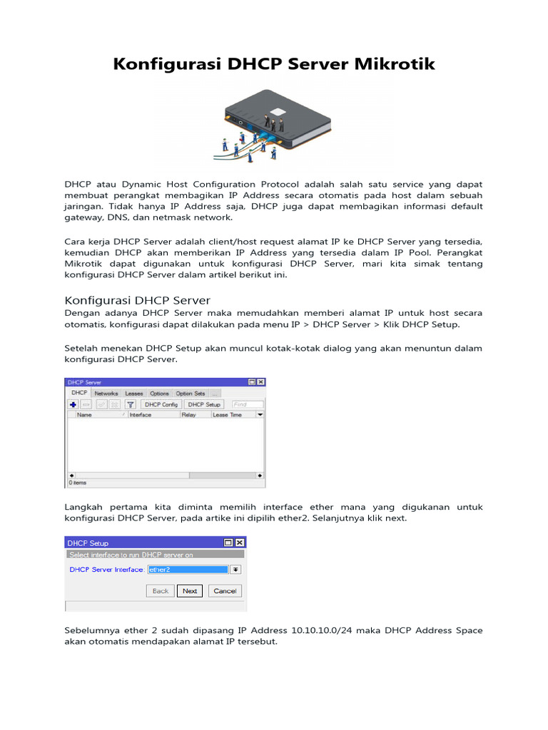 Konfigurasi DHCP Server di Mikrotik | PDF