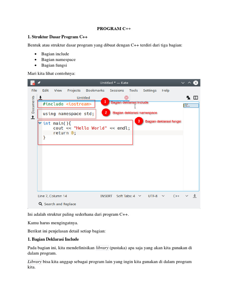 Struktur Dasar Program C++ | PDF | Teknologi & Rekayasa