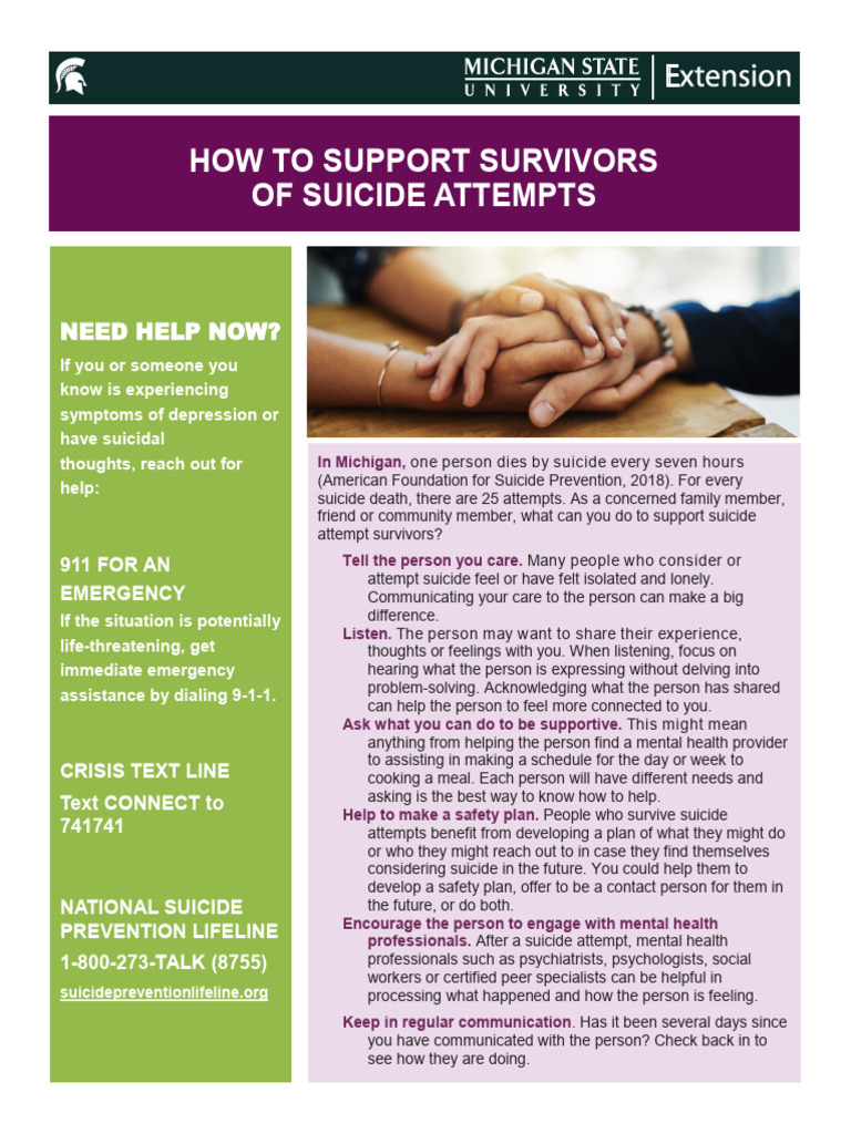 Support for Suicide Attempt Survivors | PDF | Suicide | Mental Health