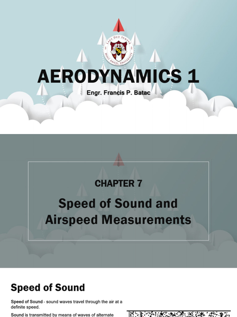 AERODYN1 Part 7 Speed of Sound and Airspeed Measurement FVPB PDF | PDF ...
