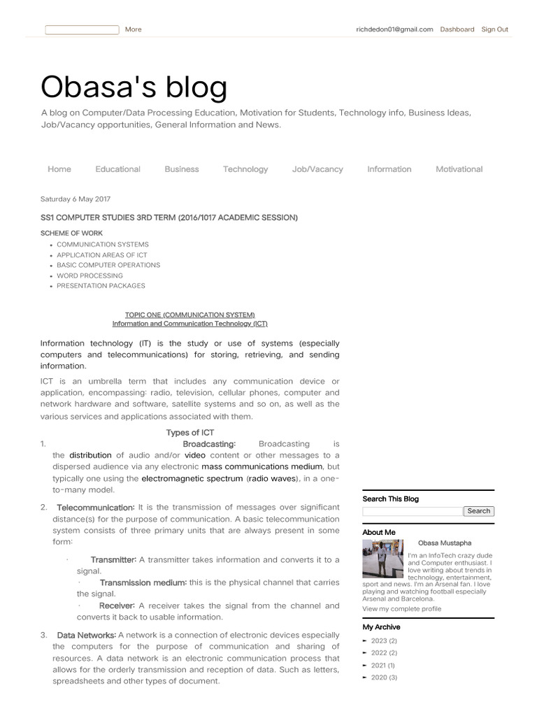 Computer Studies and ICT Education Guide | PDF | Computer Network ...