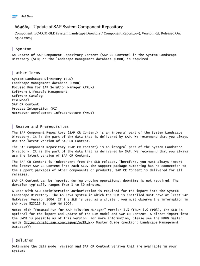 Note 669669-SOLMAN | PDF