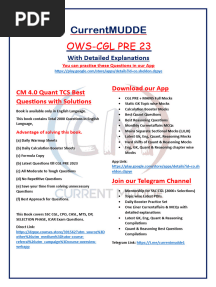 Ows CGL Pre 23 Currentmudde