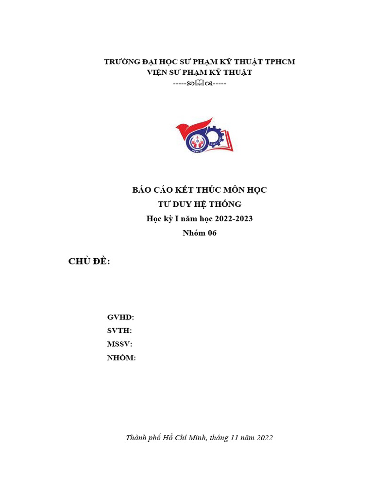 Mau bao cao ket thuc mon TDHT | PDF