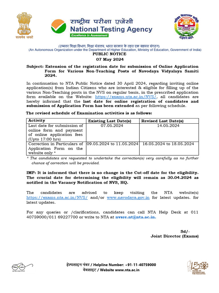 NVS Various Post Registration Extended | PDF | Career & Growth | Business