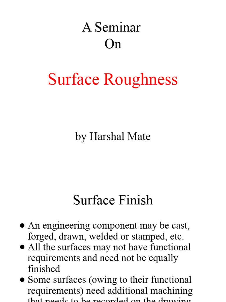 Surface Roughness | PDF | Surface Roughness | Machining
