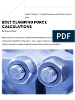 Bolt Clamping Force Claculations