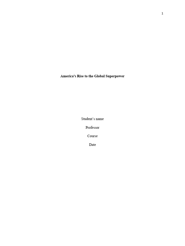 America's Superpower Evolution Post-Cold War | PDF | Superpowers ...