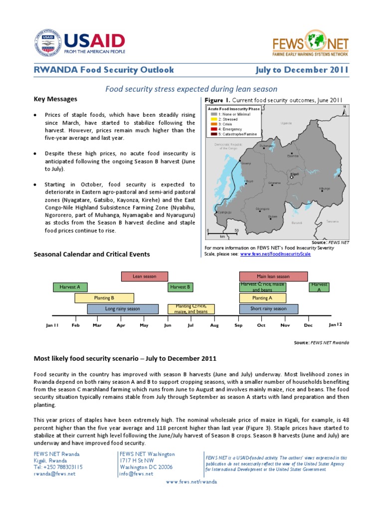 Rwanda Outlook 2011 07 | PDF | Food Security | Livestock