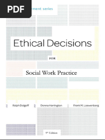 Ethical Decisions For Social Work Practise