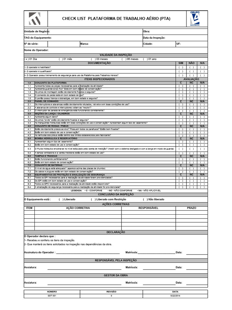 Check List Pta | PDF