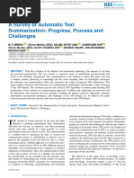 A Survey of Automatic Text Summarization Progress