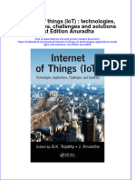 (Download PDF) Internet of Things Iot Technologies Applications Challenges and Solutions 1St Edition Anuradha Online Ebook All Chapter PDF