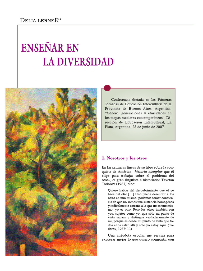 Enseñanza en Diversidad Cultural | PDF | Enseñando | Aprendizaje