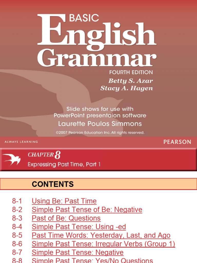 Chapter - 08 Simple Past | PDF | Grammatical Tense | Verb
