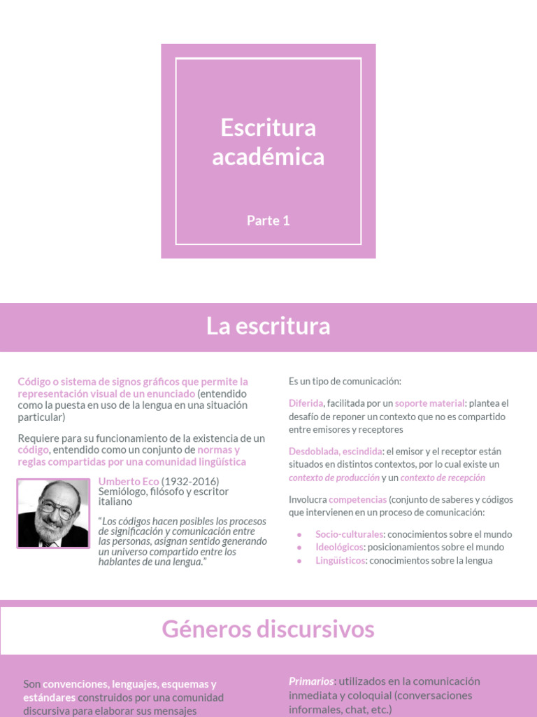 Material de Apoyo Sobre Escritura Académica (Parte 1) | PDF ...