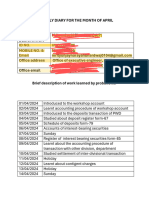 Divisional Accountant Monthly Diary Demo PDF