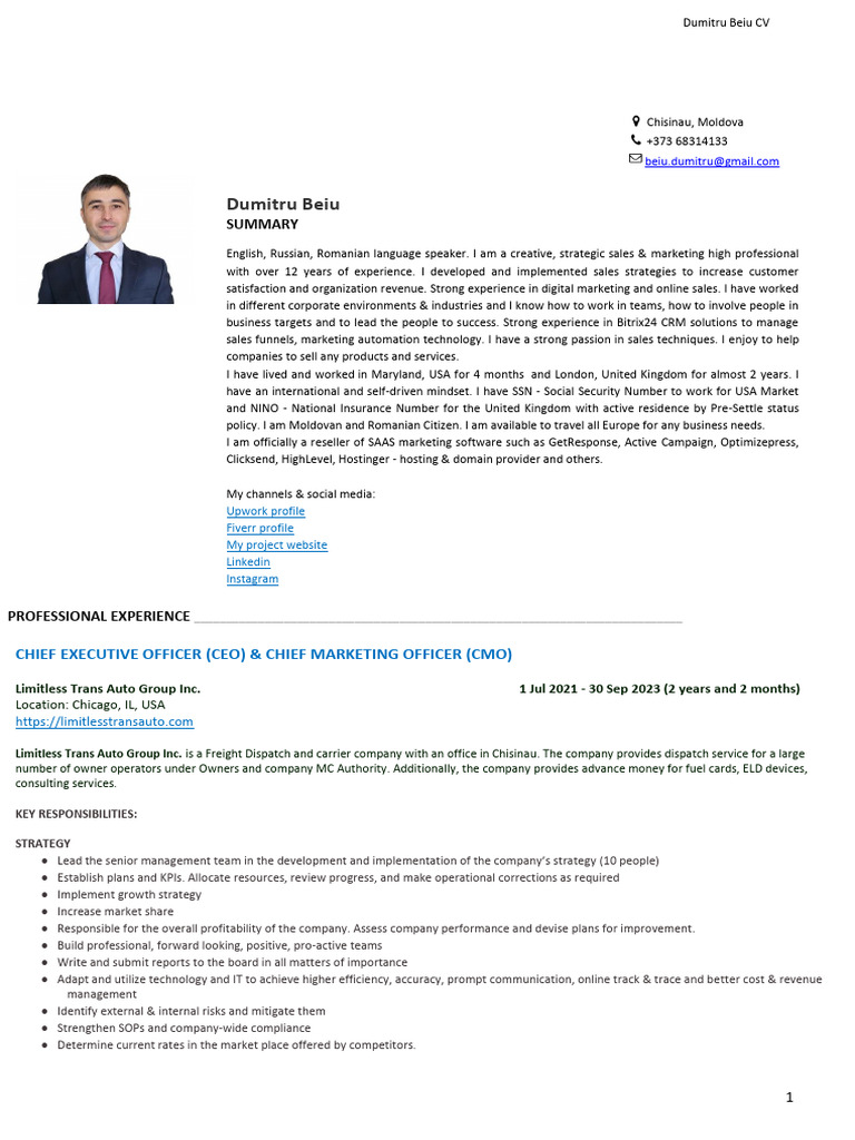 Rabota MD CV 655636a480046 | PDF | Customer Relationship Management | Sales