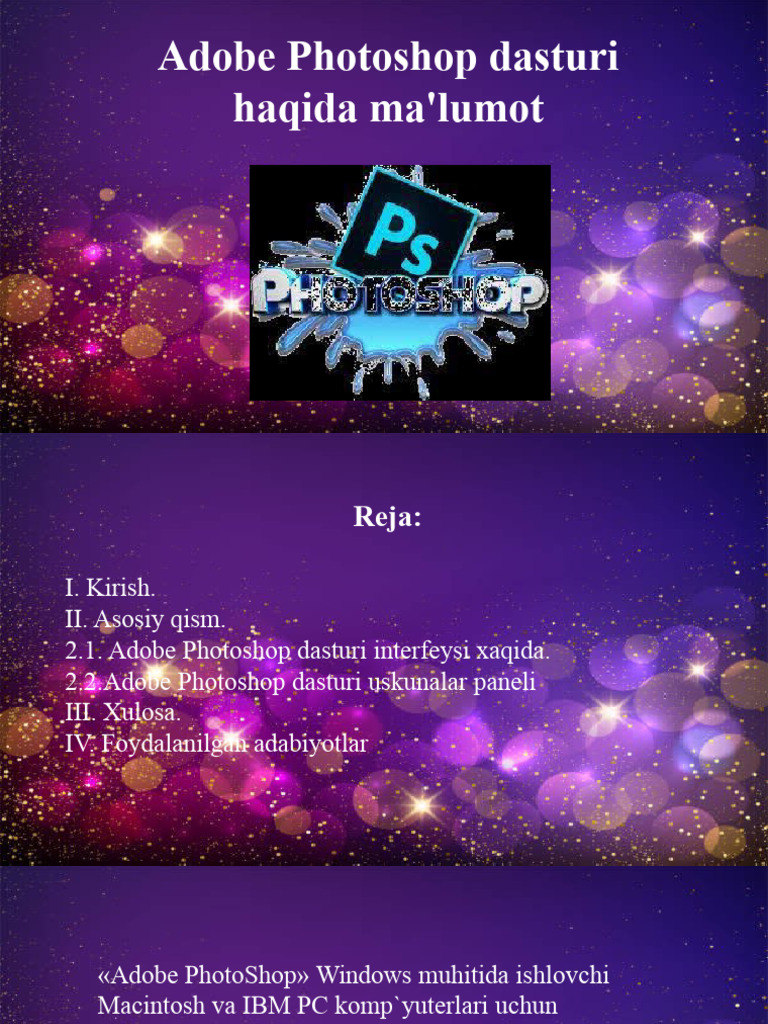 adobe photoshop dasturi