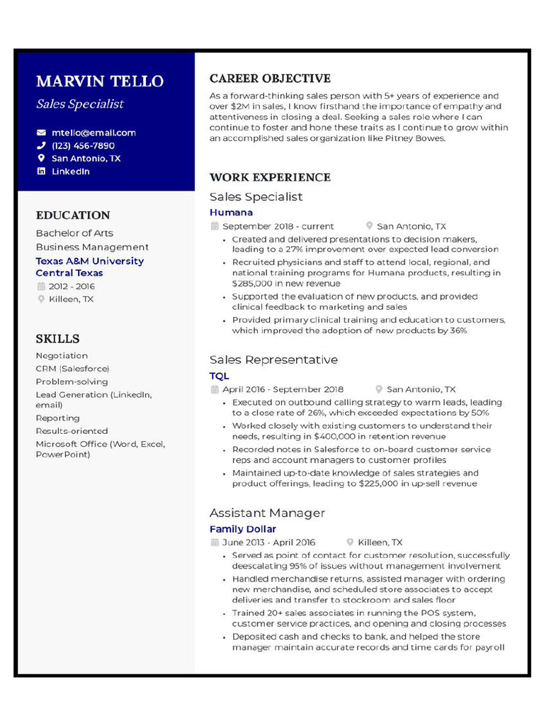 Sales Resume Example | PDF