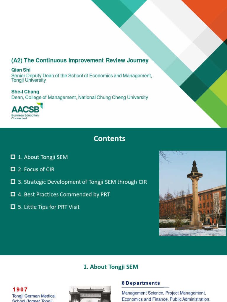 Continuous Improvement Review at Tongji SEM | PDF | Master Of Business ...