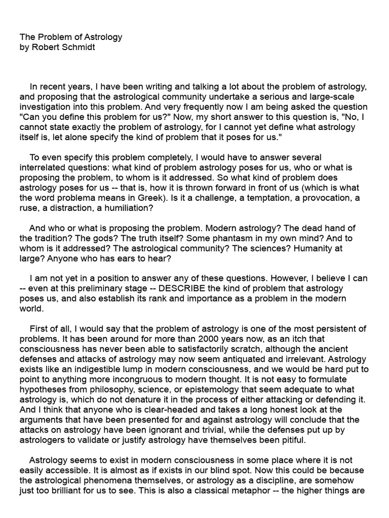 Exploring the Problem of Astrology | PDF | Astrology | Metaphysics