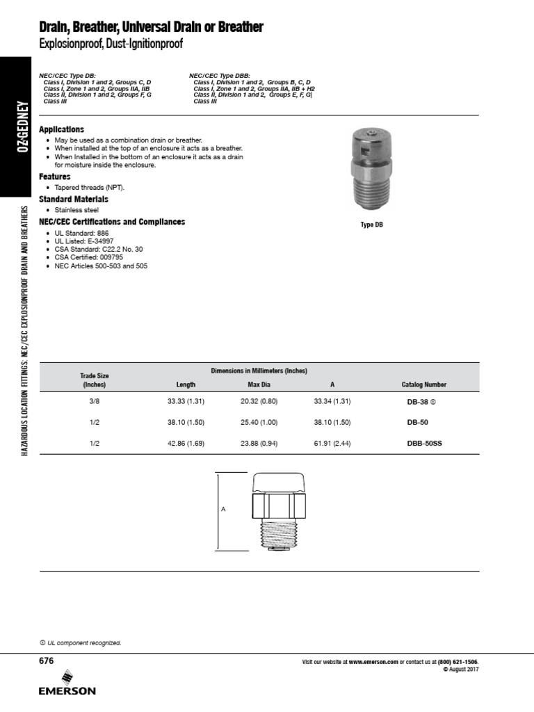 NEC/CEC Explosionproof Drain & Breather | PDF