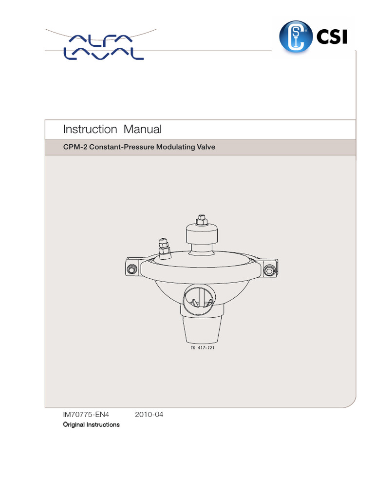 CPM-2 Valve Instruction Manual | PDF | Valve | Recycling
