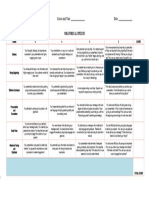 Oratorical Speech Rubric