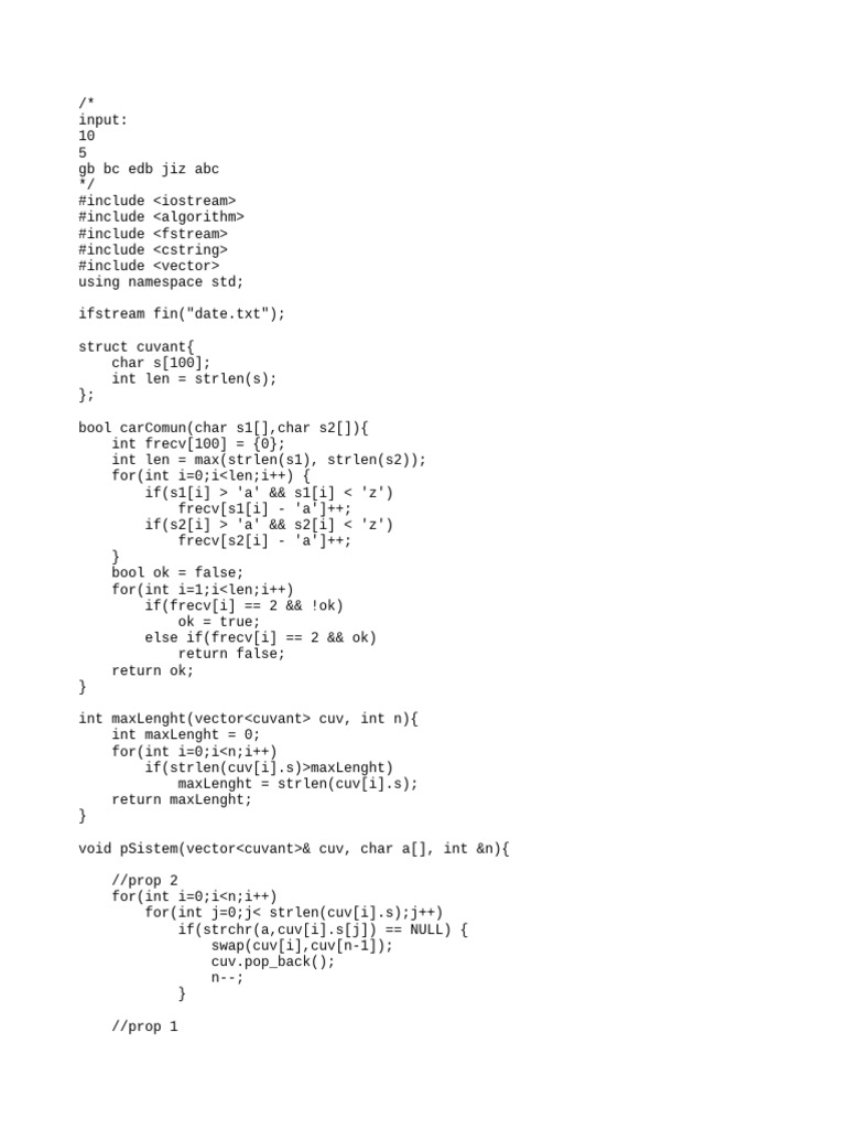 C++ Word Length and Common Character Analysis | PDF