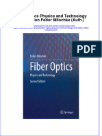 [Download pdf] Fiber Optics Physics And Technology 2Nd Edition Fedor Mitschke Auth online ebook all chapter pdf 