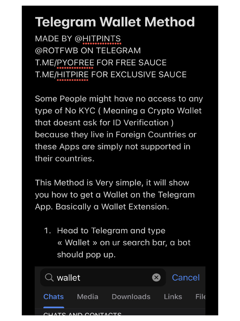 Telegram Crypto Wallet Method | PDF