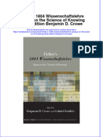 (Download PDF) Fichte S 1804 Wissenschaftslehre Essays On The Science of Knowing 42Nd Edition Benjamin D Crowe Online Ebook All Chapter PDF