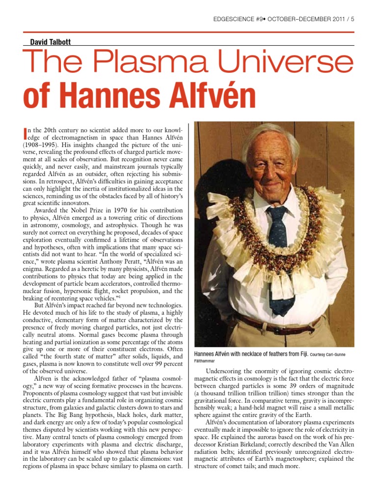 The Plasma Universe of Hannes Alfvén | PDF | Plasma (Physics ...