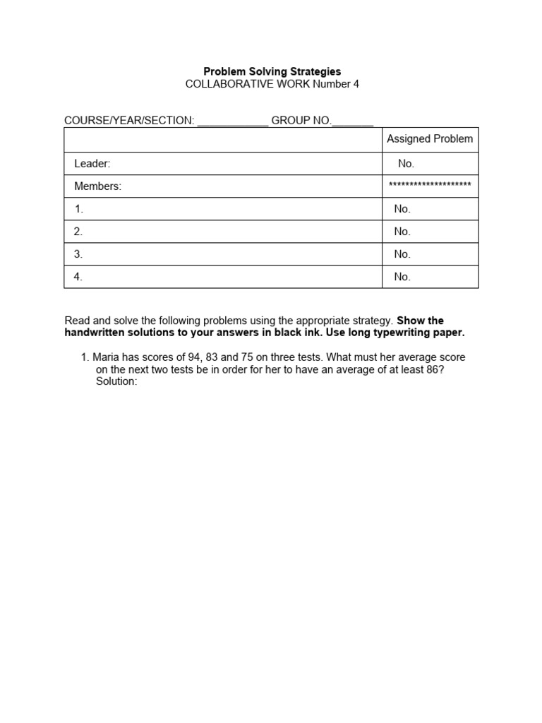 Problem Solving Strategies for Math | PDF | Career & Growth | Home & Garden