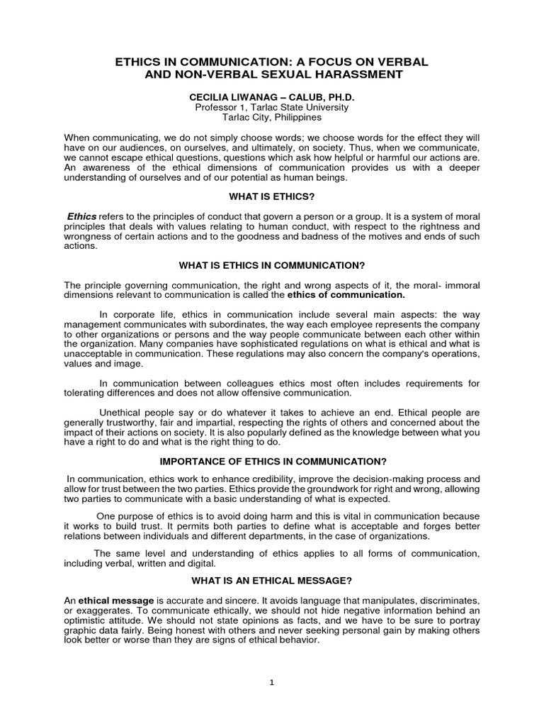 Ethical Communication and Misquoting | PDF | Conflict Of Interest ...