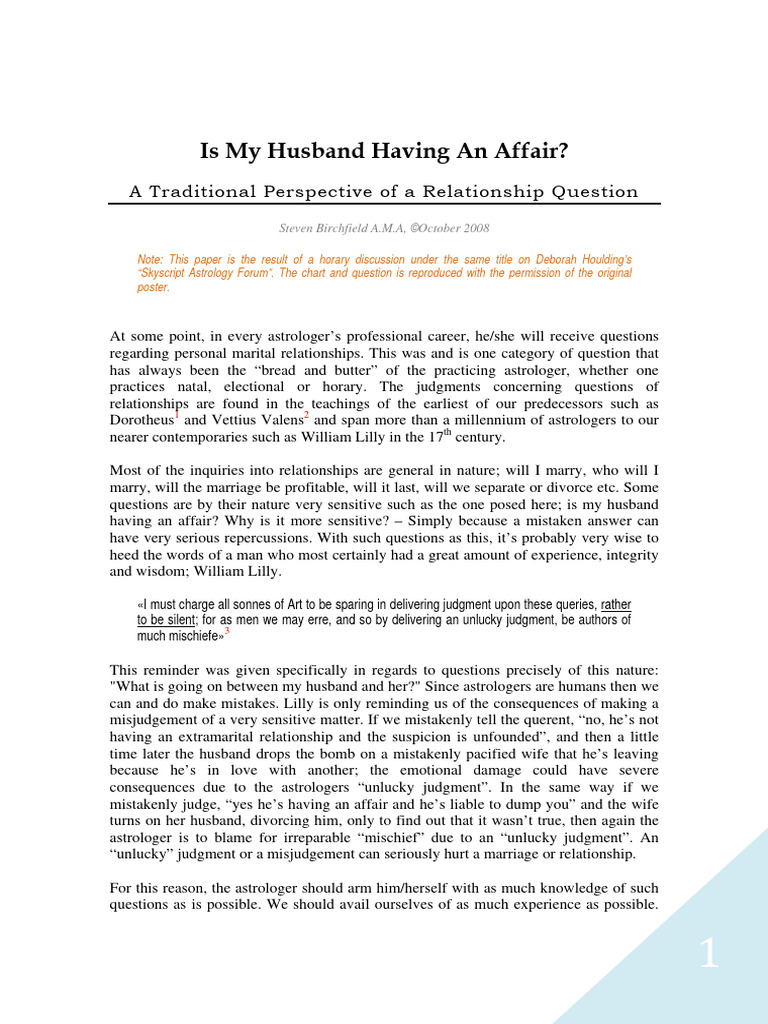 Astrology of Infidelity Questions | PDF | Planets In Astrology | Planets