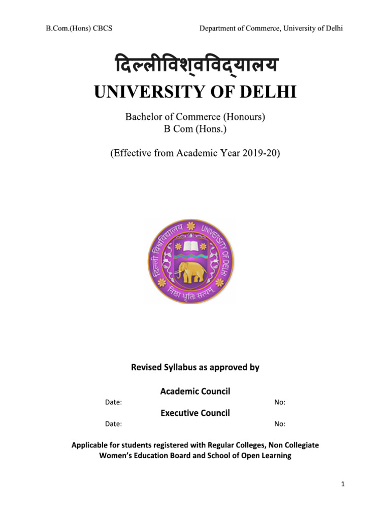 Syllabus Sem 2 Bcom Hons | PDF