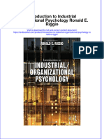 (Download PDF) Introduction To Industrial Organizational Psychology Ronald E Riggio Online Ebook All Chapter PDF