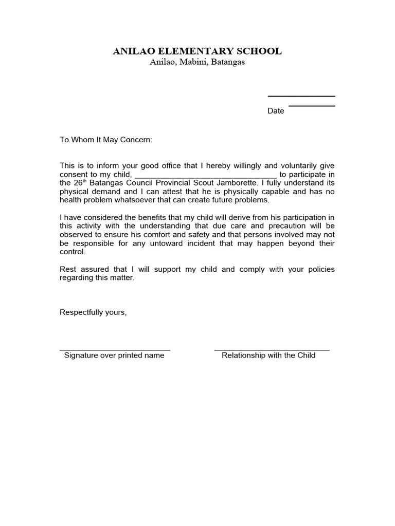 Ea - SAMPLE PARENTS Permit | PDF