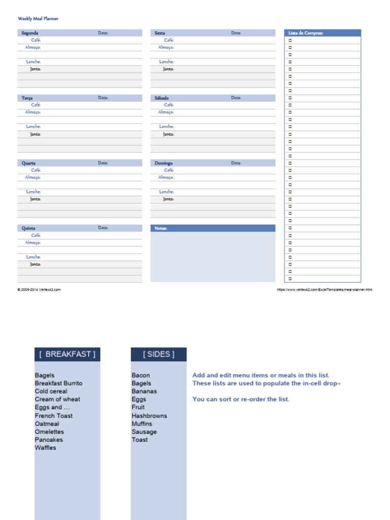 Weekly Meal Planner | PDF | Meal | Asian Cuisine