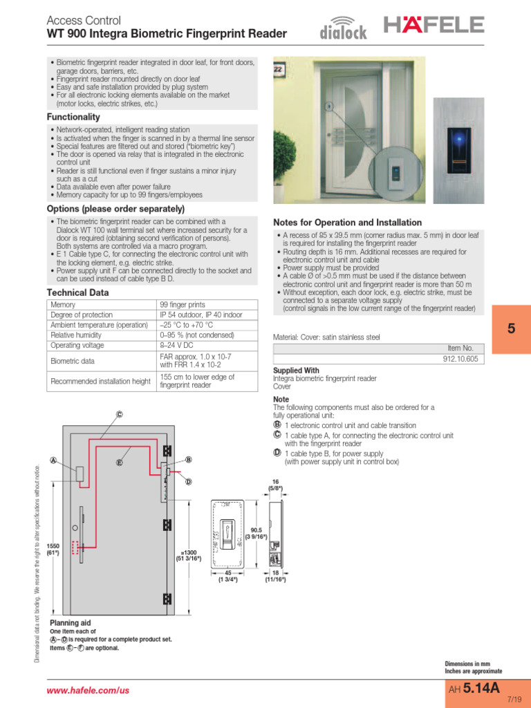 Biometric Fingerprint Reader Specs | PDF | Fingerprint | Biometrics