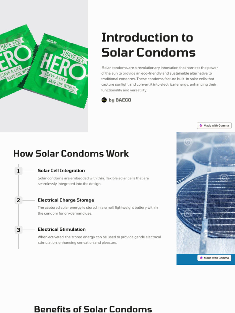 Introduction To Solar Condoms | PDF | Solar Energy | Condom