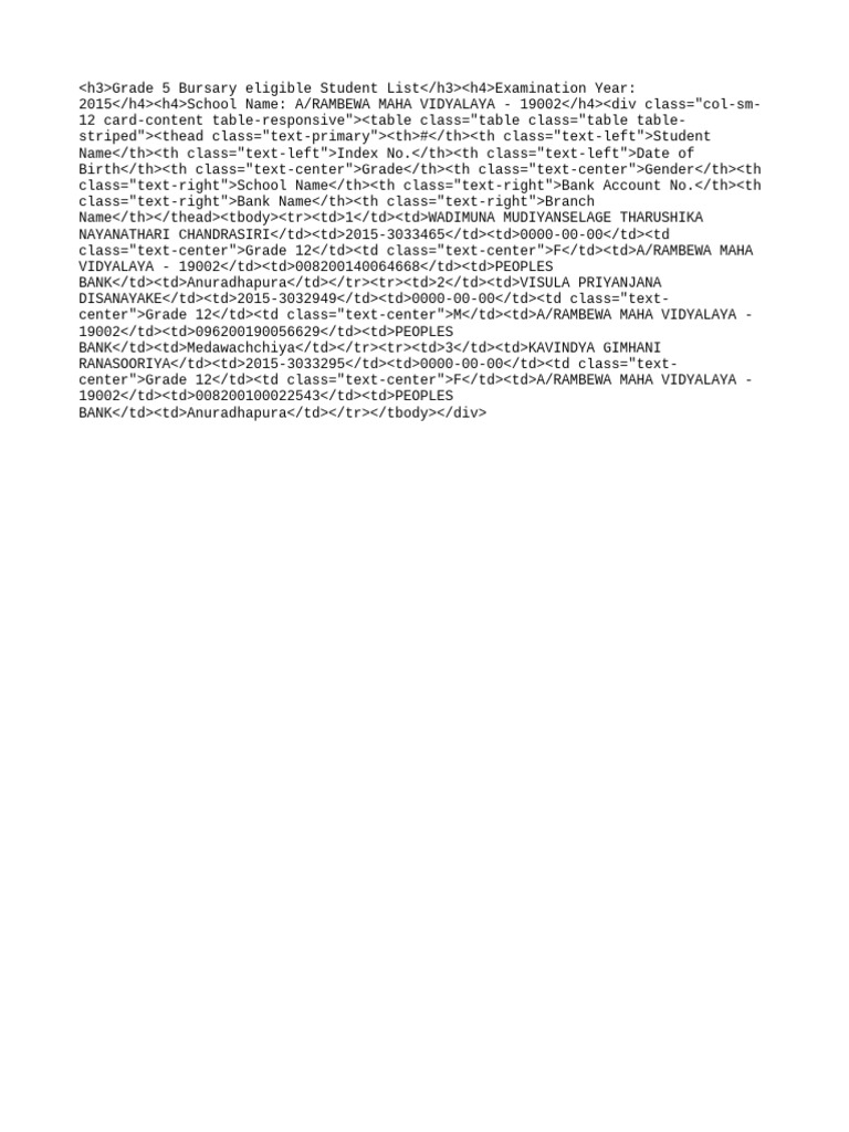 Student List PDF
