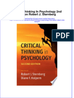 (Download PDF) Critical Thinking in Psychology 2Nd Edition Robert J Sternberg 2 Online Ebook All Chapter PDF
