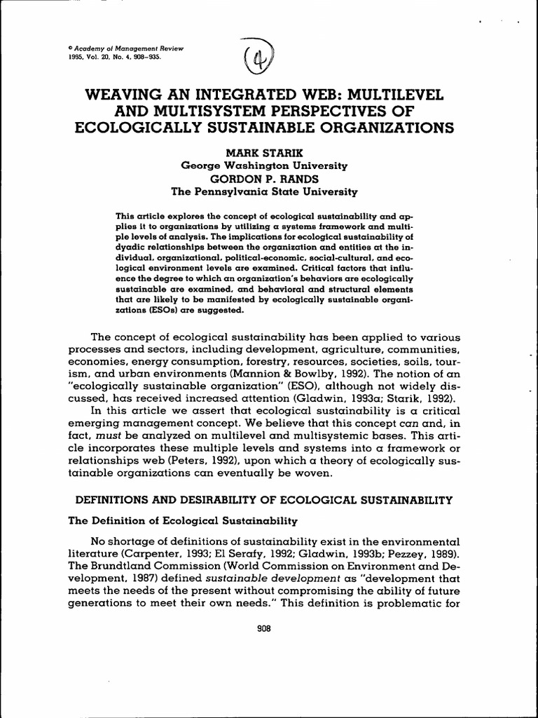 Weaving an integrated web multilevel and multisystem perspectives of