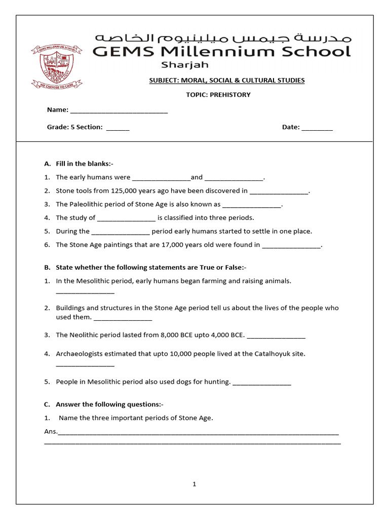 Class Notes - Pre History | PDF | Stone Age | Archaeology