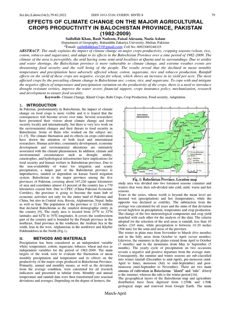 Effects of Climate Change On The Major Agricultural | PDF | Agriculture ...