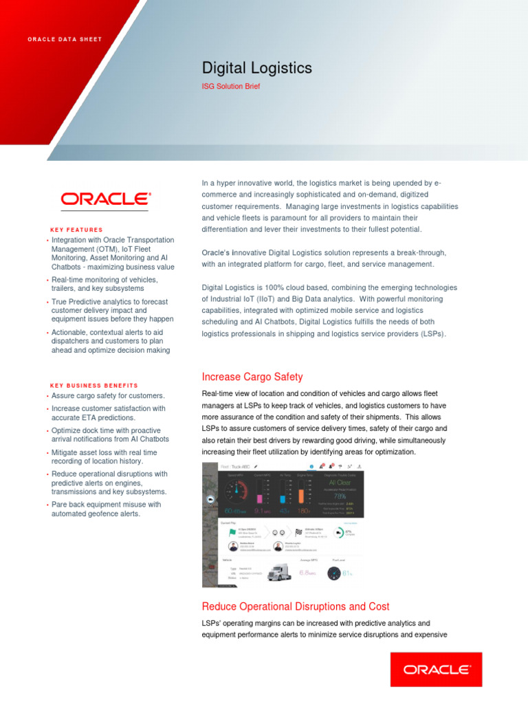 Ind Digital Logistics Ds | PDF | Logistics | Internet Of Things