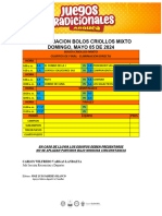 Programacion Domingo, Mayo 05 de 2024 - Bolos Criollos Mixto